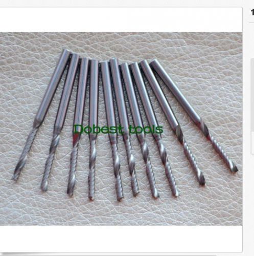 10pcs one flute carbide endmill spiral cnc router bits cutting tools 2.5mm 22mm for sale
