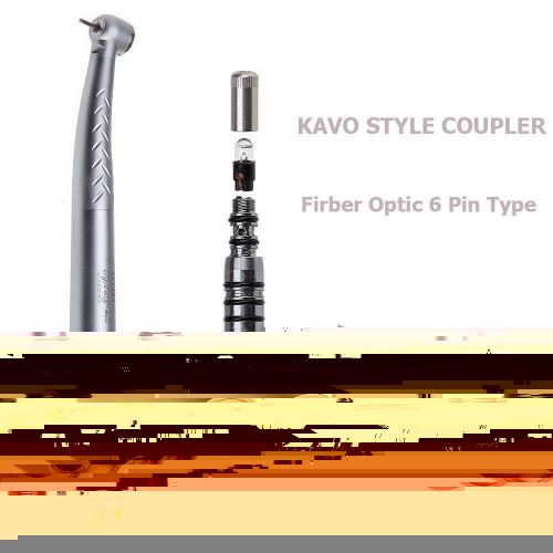 6 Holes/Pin Dental LED Fiber Optic High Speed Handpiece Quick Coupler Fit KAVO