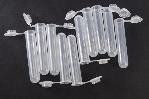 Plastic test tubes centrifuge tubes 10ml round bottom new x200