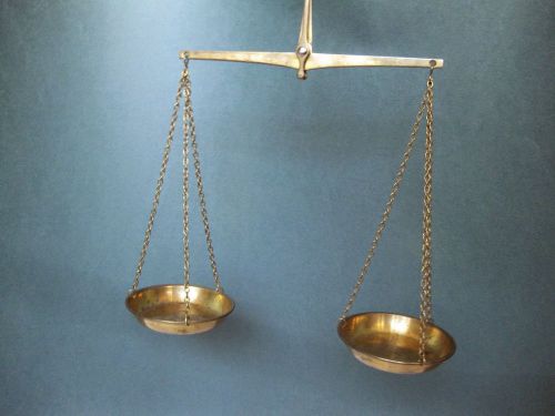 Hammel riglander &amp; co.germany brass balance beam scale with partial weight set for sale