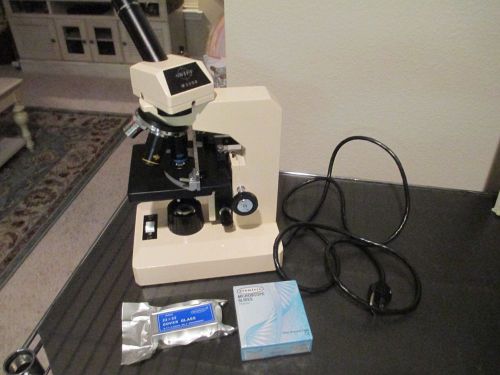 Swift M3200 Compound Microscope with unopened slides and unused glass covers
