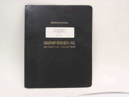 Headway Research Instruction Manual for EC102-NRD/EC101 Photo Resis 8-07635