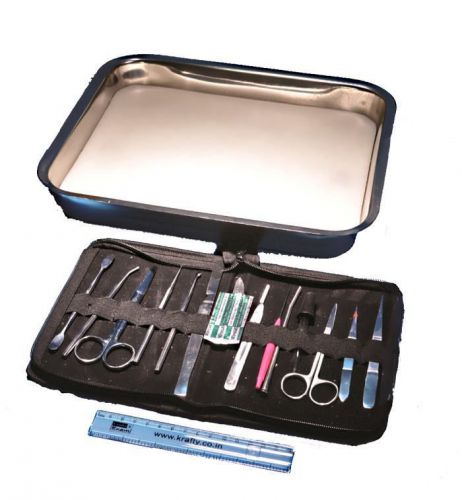 Deluxe 14 piece dissecting kit with case and dissecting tray for sale