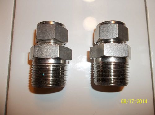 Swagelok   3/4 od x 1 npt - 316 - ss - straight male adaptors - 2 pcs for sale