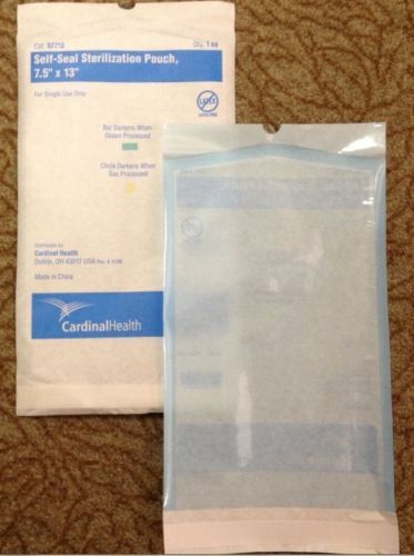 Cardinal health 7.5&#034; x 13&#034; self-seal sterilization pouch dualpeel 92713 qty 800 for sale