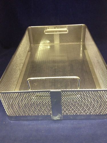 Stainless instrument tray 16.5x10.5x3.5&#034; handles good condition for sale