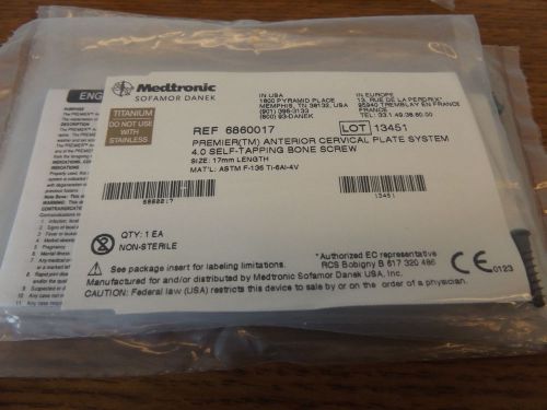Medtronic 6860017 4.0mm x 17mm  Bone Screw