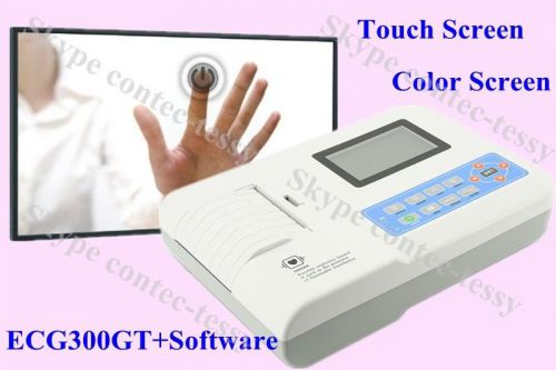 CE Certified Touch Screen ECG/EKG machine,ECG300GT from CONTEC factory,offer SW