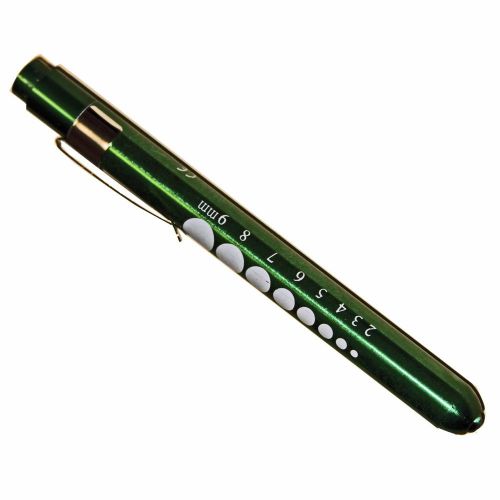 Professional Medical Diagnostic Penlights With Pupil Gauge Green w/Batteries
