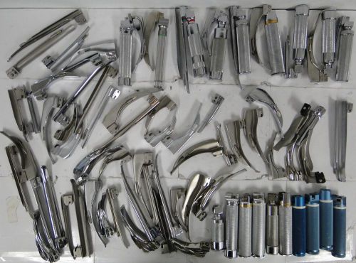 Lot of Assorted Laryngoscopes and Laryngoscope Parts
