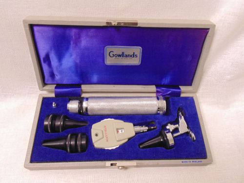 Medical Vintage Gowllands Otoscope Opthalmoscope Set Made In England 1971