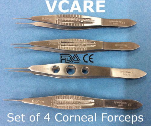 Fda &amp; ce ss non sterile set of 4, micro corneal &amp; tying forceps different sizes for sale