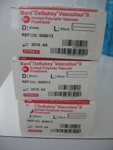 Vascular graft Bard DeBakey Vasculour Implant Aortic knitted graft  Lot of 3