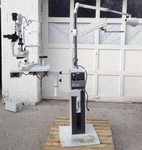 Reichert xcel 300 slit lamp optometry optometrist adjust exam &amp; ophthalmic stand for sale