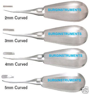 4 curved luxating elevators set dental oral instruments for sale