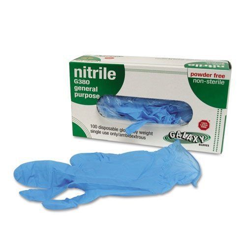 Boardwalk 380m disposable general-purpose nitrile gloves, medium, blue, 100/box for sale