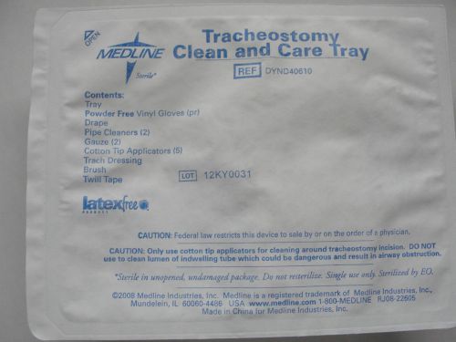 Tracheostomy clean and care tray sterile medline dynd40610 new box 20ct for sale