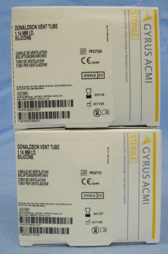 2 Boxes of 6ea GYRUS ACMI Donaldson Vent Tubes #240015