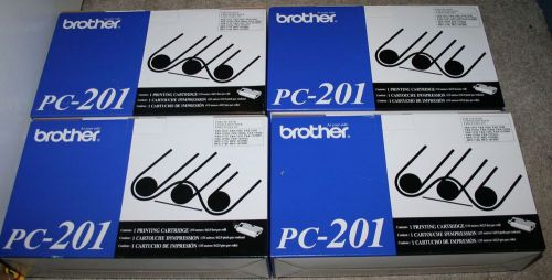 Brother PC-201 fax toner cartridge LOT OF 4 new genuine IntellIFax MFC 1770 1870