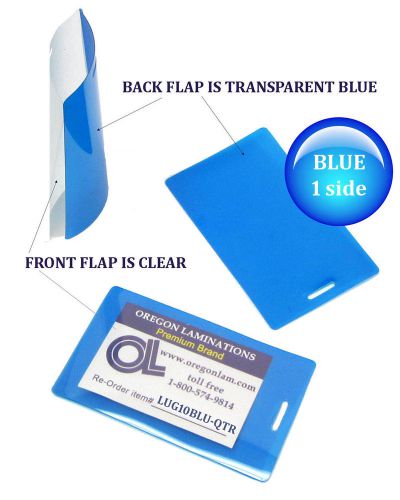 Blue/clear luggage tag laminating pouches 2-1/2 x 4-1/4 qty 25 by lam-it-all for sale