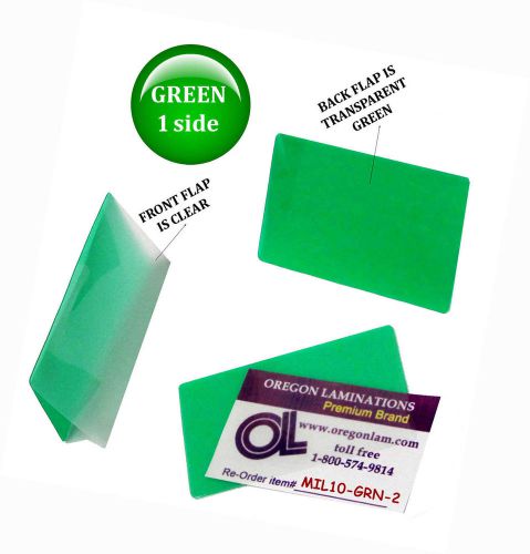 Qty 200 Green/Clear Military Card Laminating Pouches 2-5/8 x 3-7/8 by LAM-IT-ALL