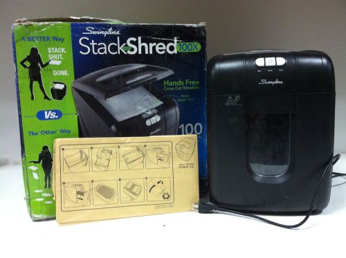 Swingline Stack-And-Shred 100X Hands Free Cross Cut Paper Credit Card Shredder