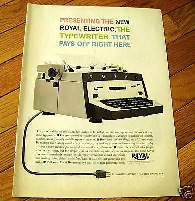 1960 Royal Electric Typewriter Ad