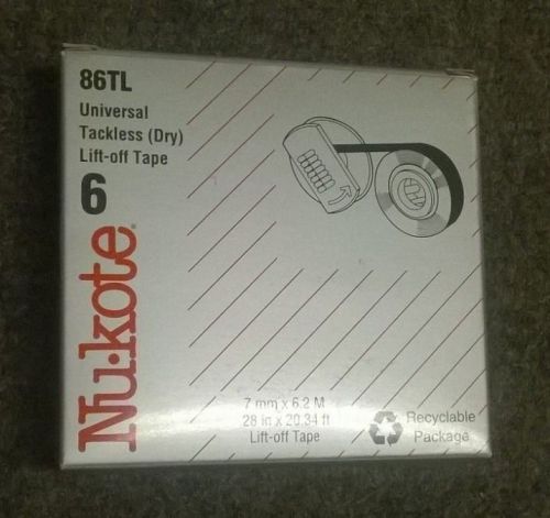 NEW NIP NUKOTE 86TL TACKLESS (DRY) TYPEWRITER LIFT-OFF TAPE .28 X 20ft