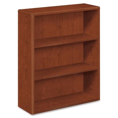 10700 series wood bookcase, three-shelf, 36w x 13-1/8d x 43-3/8h, henna cherry for sale