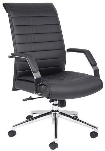 B9441 BOSS BLACK CARESSOFTPLUS EXECUTIVE SERIES HIGH BACK OFFICE RIBBED CHAIR