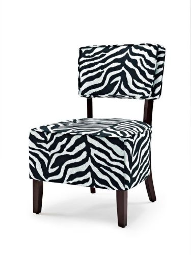 Elegant Zebra Print Armless Slipper Accent Chair Livingroom Furniture