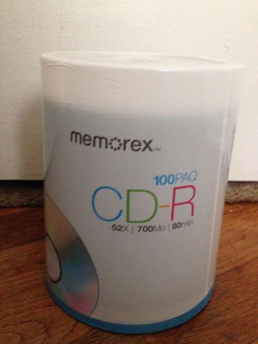 Memorex CD-R, 52X, 700MB 80 Min 100 PAQ Spindle Pack Brand New
