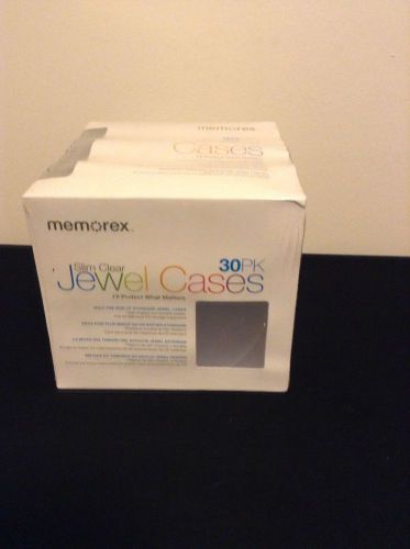 Memorex 30 Pk Slim Clear Jewel Cases CD Dvd Protection