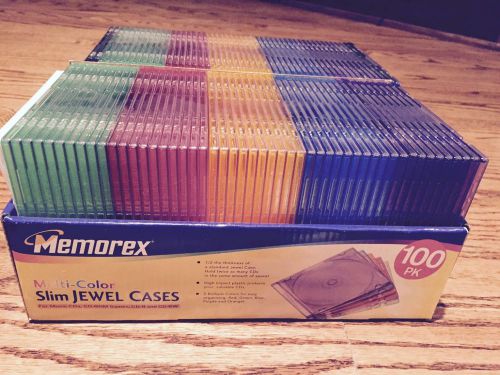 Memorex 100pk Jewel Slim Cases