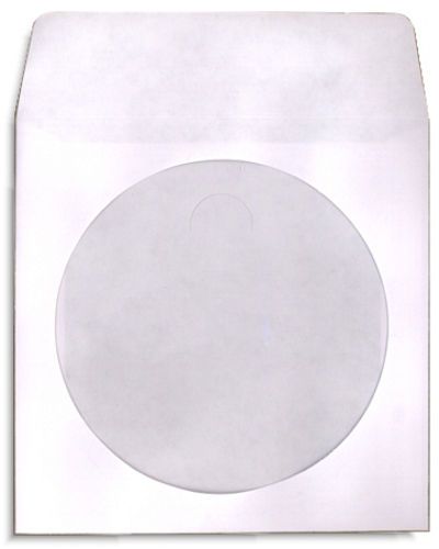 2000-pak paper cd sleeves with window &amp; peel &amp; seal flap! for sale