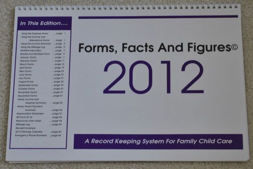 Record Keeping System for Family Child Care, Daycare Planning Calendar for 2012
