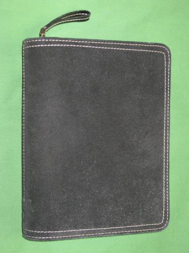Compact ~1.25&#034;~ cow suede leather franklin covey planner organizer binder 3518 for sale