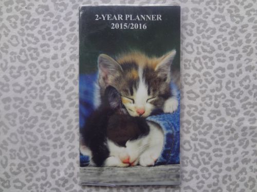 2015-2016 Kittens 2 Two Year Planner Cat Pocket Calendar Organizer ~ NEW