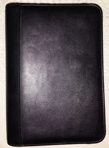 Franklin covey black faux leather compact planner binder &amp; free nib stylus pen for sale