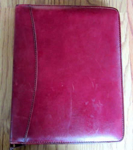 Vintage franklin quest day planner 7 ring binder full grain aniline leather for sale