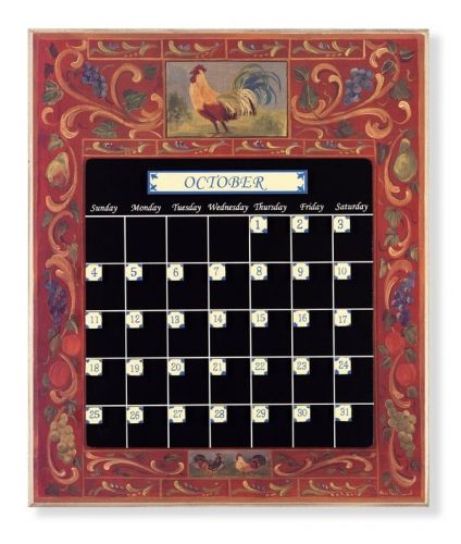 Stupell Industries Red Rooster Magnetic Tile Perpetual Calendar