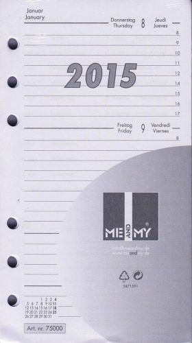 Meandmy a6 1woche/2seiten 2015 kalender einlage mit jahresplaner 8-17 uhr weiss for sale