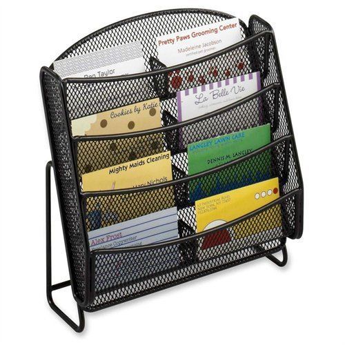 Safco Mesh Business Card Holder - 8.8&#034; Height X 8.8&#034; Width X 3&#034; Depth - (5642bl)