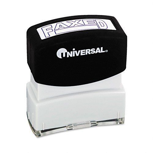 Universal office products 10053 message stamp, faxed, pre-inked/re-inkable, blue for sale