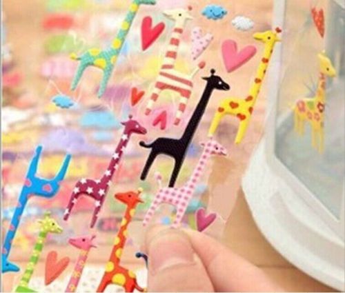 1 Sheet Mix Sponge bubble stickers Cartoon Giraffe stickers 200x75mm T018