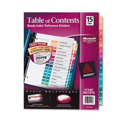 Avery Ready Index Contemporary Table of Contents Divider (AVE11143)