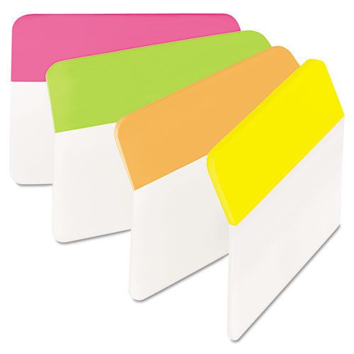 Hanging file tabs, 2 x 1 1/2, solid, angled, assorted bright, 24/pk for sale