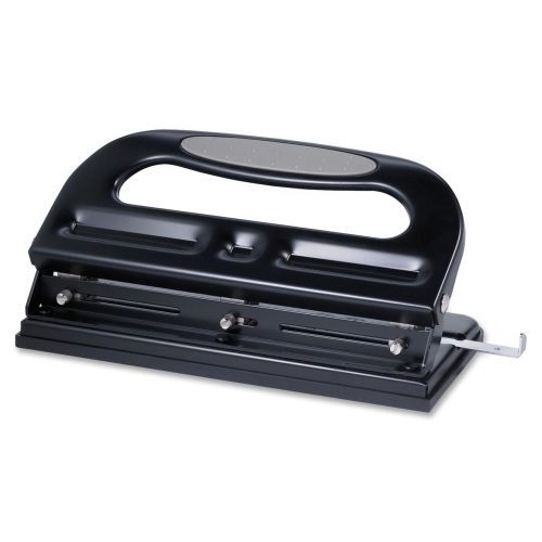 Business Source Manual Hole Punch - 3 Heads -40 Sht Cap-9/32&#034; -Black - BSN62897