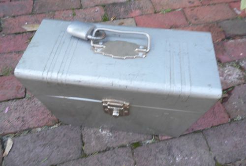 Metal Steel File AMMO Ammunition Box EXCELSIOR Vintage Handle 12x5x10&#034; Art Deco