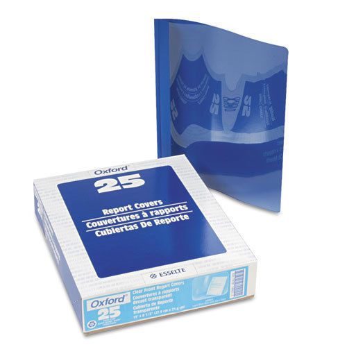 Premium Paper Clear Front Cover, 3 Fasteners, Letter, Light Blue, 25/Box